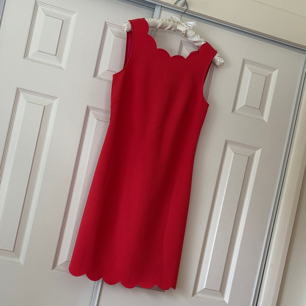 J. Crew Coral/Pink Scalloped Dress